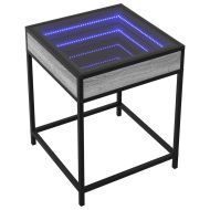 Нощна масичка с Infinity LED, сив сонома, 40x40x51 см