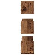 Стенни рафтове, 3 бр, старо дърво, 58x18x18 см, инженерно дърво