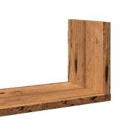 Стенни рафтове, 3 бр, старо дърво, 58x18x18 см, инженерно дърво