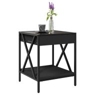 Маса за кафе с Infinity LED, черна, 40x40x49 см