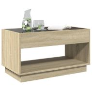 Маса за кафе с Infinity LED, сонома дъб, 90x50x50 см