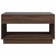 Маса за кафе с Infinity LED, кафяв дъб, 90x50x50 см
