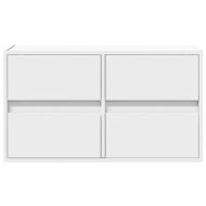 Стенен ТВ шкаф с LED осветление, бял, 80x31x45 см