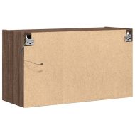 Стенен ТВ шкаф с LED осветление, кафяв дъб, 80x31x45 см
