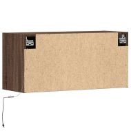 Стенен ТВ шкаф с LED осветление, кафяв дъб, 80x31x38 см
