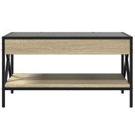 Маса за кафе с Infinity LED, сонома дъб, 70x50x38 см