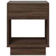 Маса за кафе с Infinity LED, кафяв дъб, 40x40x50 см