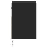 Нощни шкафчета за стена с LED осветление, 2 бр, черни