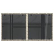 Градинска маса стъклен плот светлосива 100x55x73 см полиратан