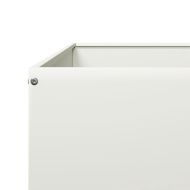 Градинско повдигнато легло, бяло, 100x100x18,5 см, стомана