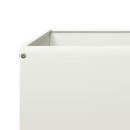 Градинско повдигнато легло, бяло, 100x100x25 см, стомана