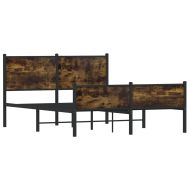 Метална рамка за легло, без матрак, опушен дъб, 150x200 см