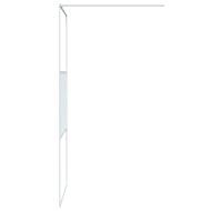 Параван за баня, бял, 90x195 см, прозрачно ESG стъкло