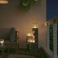 Свещници 3 бр сиви ракита