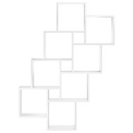 Стенен кубичен рафт, бял, 90x15x119 см, инженерно дърво