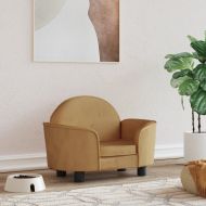 Кучешко легло кафяво 66x40x45 см кадифе