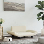 Кучешко легло, кремаво, 70x45x28 см, изкуствена кожа