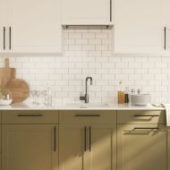 Дръжки за шкафове, 20 бр, черни, 192 мм, неръждаема стомана