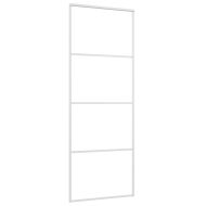 Плъзгаща се врата, ESG стъкло и алуминий, 76x205 см, бяла