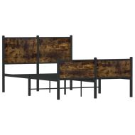 Метална рамка за легло, без матрак, опушен дъб, 120x190 см