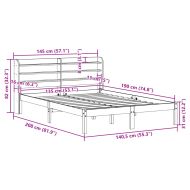 Рамка за легло без матрак, 135x190 см, масивна чамова дървесина