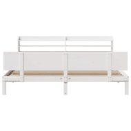 Рамка за легло с табла без матрак, бяла, 200x200 см