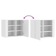 Стенен шкаф, бял, 75x35x60 см, инженерно дърво