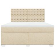 Боксспринг легло с матрак, кремава, 180x200 см, плат