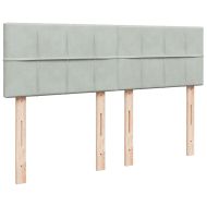 Боксспринг легло с матрак, светлосива, 140x190 см, кадифе