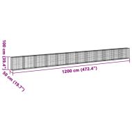 Габионна кошница с покритие, 1200x50x100 см, поцинковано желязо