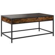 Маса за кафе с Infinity LED, опушен дъб, 90x50x41 см