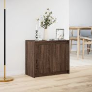Сайдборд с LED, кафяв дъб, 72x34x61 см, инженерно дърво