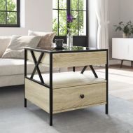 Маса за кафе с Infinity LED, сонома дъб, 50x50x51 см