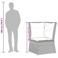 Градински ъглов диван с възглавници черен полиратан