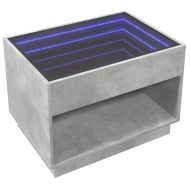 Маса за кафе с Infinity LED, бетонно сив, 70x50x50 см