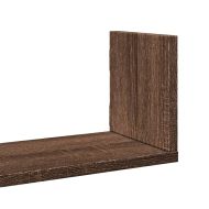 Стенни рафтове, 3 бр, кафяв дъб, 58x18x18 см, инженерно дърво