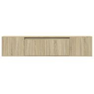 Стенен ТВ шкаф с LED, сонома дъб, 180x31x39,5 см