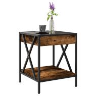 Маса за кафе с Infinity LED, опушен дъб, 40x40x49 см