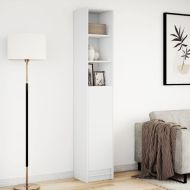 Сайдборд с LED, бял, 36x32,5x200 см, инженерно дърво