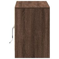 ТВ шкаф с LED, кафяв дъб, 100x34x50 см, инженерно дърво