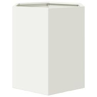 Градинска кашпа, бяла, шестоъгълна, 46x40x45 см, стомана