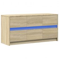 ТВ шкаф с LED, сонома дъб, 100x34x50 см, инженерно дърво