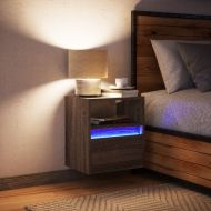 Стенен ТВ шкаф с LED осветление, кафяв дъб, 41x31x45 см
