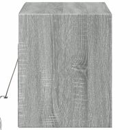 Стенен ТВ шкаф с LED осветление, сив сонома, 100x31x38 см