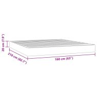 Матрак за легло с покет пружини средна твърдост черен 160x210x20 см кадифе