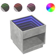 Маса за кафе с Infinity LED, бетонно сив, 50x50x50 см