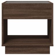 Нощна масичка с Infinity LED, кафяв дъб, 50x50x50 см