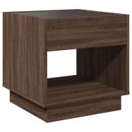 Нощна масичка с Infinity LED, кафяв дъб, 50x50x50 см