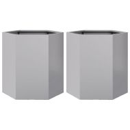 Градински кашпи 2 бр шестоъгълна 46x40x45см поцинкована стомана