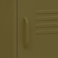 Нощни шкафчета, 2 бр, маслиненозелено, 35х35х51 см, стомана